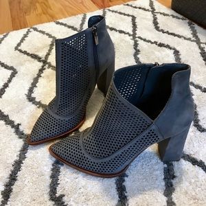 Vince Camuto mesh chunky heel booties
